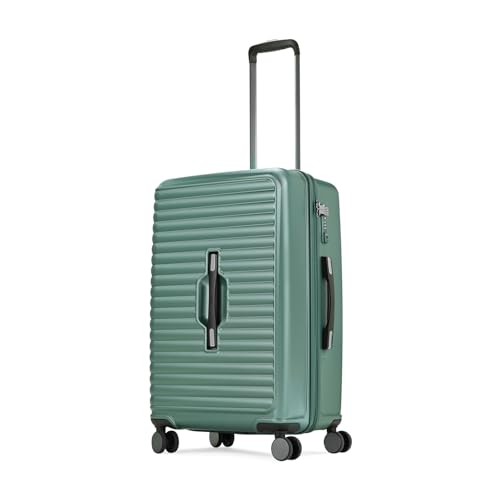 Image of Skybags Polycarbonate Trunk Check-in Trolley Bag, 68cm | Medium Double Spinner Hardsided Luggage with Smooth 8-Wheel & TSA Lock | Suitcase for Travel | 5-Year International Warranty (Green)