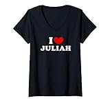 Damen I Love Juliah, Ich Liebe Juliah T-Shirt mit V-Ausschnitt