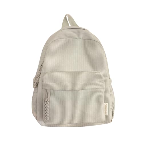 Lässiger Schulter-Rucksack aus Kordsamt, für Studenten, modische Tasche, Damentasche, Umhängetasche, Basketball-Rucksack, khaki, One size