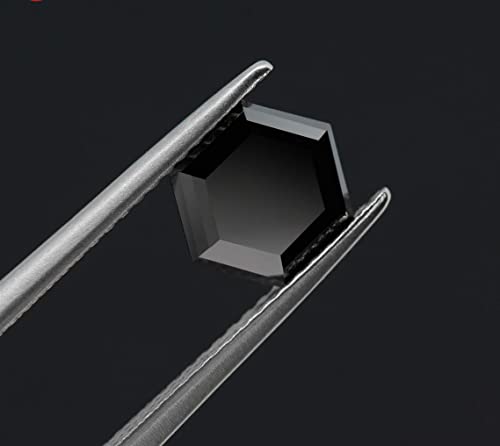 Loose Moissanite 3 Carat, Black Color Diamond, VVS1 Clarity, Hexagon Cut Brilliant Gemstone for Making Engagement/Wedding/Rings/Jewelry/Pendant/Earring/Necklaces Handmade Moissanite3