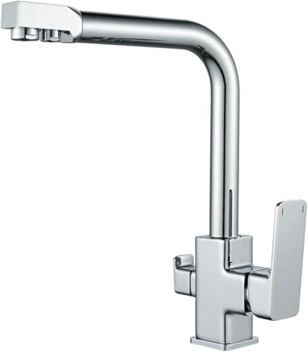 Robinet de cuisine mitigeur rotatif argent LWX eau filtrante avec tuyau 9-16