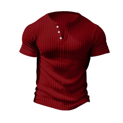 Camisa básica de punto tipo Henley para hombres miniatura 3