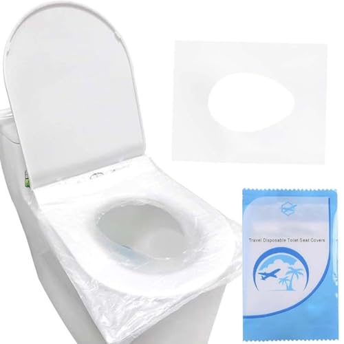 50 Pcs Fundas protectoras desechables para inodoro, Asiento Inodoro Fundas WC Protector resistente al agua para Baño, viaje, hospital, hogar protector wc desechable protector wc tapa wc