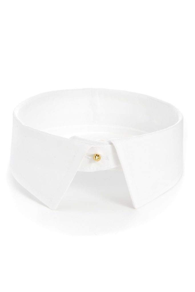 Luke Eyres Men's White Cameron Starched Stiff Detachable Shirt Collar (Collar Only) 19"