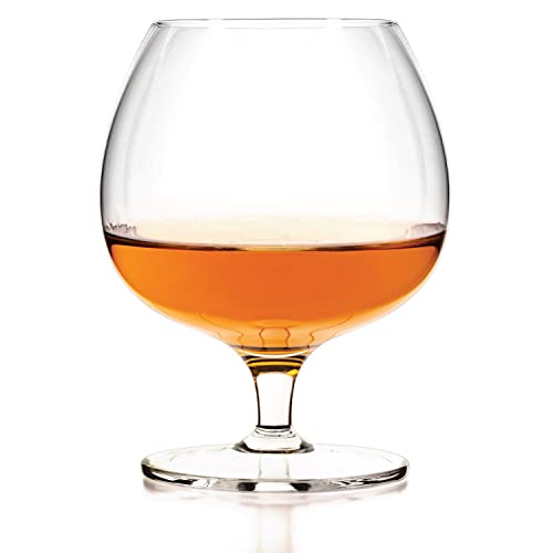 Luxbe - Cognac & Brandy Crystal Small Glasses Snifter, Set Of 4 - Handcrafted - 100% Lead-Free Crystal Glass - Great For Spirits Drinks - 12-Ounce #TOP1