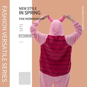 COSUSKET Snug Fit Unisex Adult Onesie Pajamas, Flannel Cosplay Animal One Piece Halloween Costume Sleepwear Homewear - Image 5