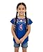Traditional Puebla Mexican Youth Girl Embroidered Blouse Size 4-14 Royal Blue