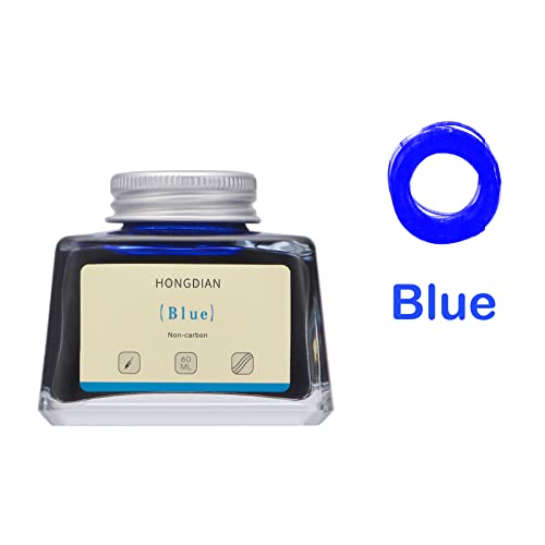 Image of Asvine Hongdian Fountain Pen Bottled Ink Blue, 60ml Bottle Ink for Fountain Pen Non Carbon