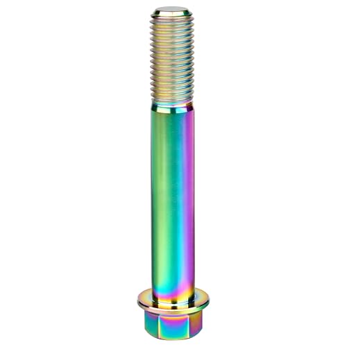 Image of Titanium Bolt M12 30 35 40 45 50 55 60 65 70 75 80 85 90mm Hex Small Flange Head for Motorcycle Car Modification Pack of 4 (M12x80mm Pitch 1.5, Multicolored)