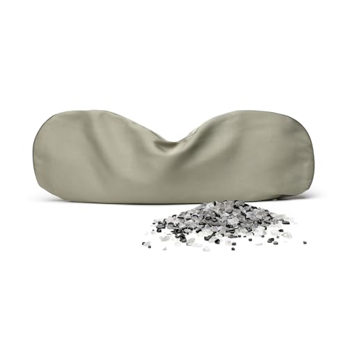 KISMETICS Weighted Eye Pillow with Labradorite & Obsidian Fill - Silk Satin Sleep Mask - Meditation & Yoga Eye Cover - Light-Blocking Eye Mask for Rest - Relaxation & Mindful Use