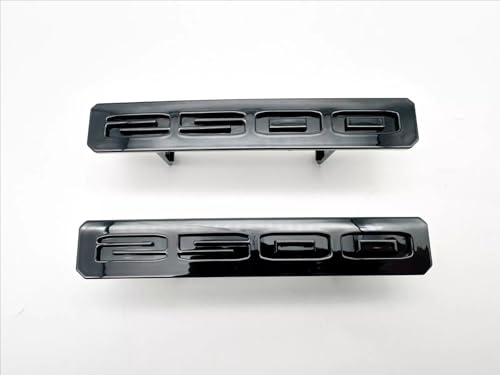 Image of 2Pc Front Bumper Fascia Side 2500 Emblems 3D Nameplates Badge Replacement for 2024+ Sierra 2500HD 86578370 86578372 (Glossy Black)
