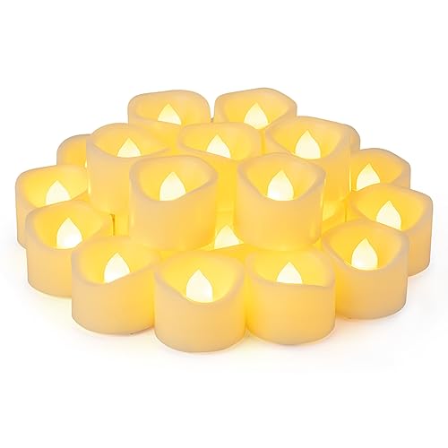Yakpo Pacote de 24 velas LED Tealight a pilhas de 3,8 cm x 3 cm, velas votivas sem chama que piscam, velas falsas elétricas para casamentos, Halloween, Natal, decorações para mesa e casa