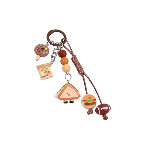 YPREWY Porte-clés en résine de hamburger ludique décoratif fin et léger pour sac à main adultes enfants ceinture de téléphone hamburger créatif, Q1934 1