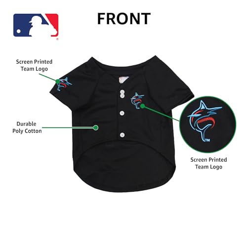 Official MLB Miami Marlins Pet Jersey for Dogs & Cats, Size Medium - Stylish Baseball Jersey for Your Furry Fan- Show Off Team Spirit with The Perfect Fan Apparel Gear for Pet, Dog & Cat - Thumbnail 6