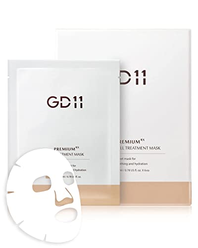 GD11 Premium RX Treatment Mask | Anti-Aging Facial Sheet Mask with Stem Cell Extract | Soothing, Moisturizing, Barrier-Strengthening & Skin Elasticity Care | Hypoallergenic Tencel Sheet, 6 Sheets