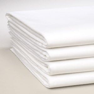 White Classic Twin Flat Sheets 6 Pack, White Cotton Flat Bed Sheet 66x104 Inches, 200 Thread Count Hospital Bed Sheets