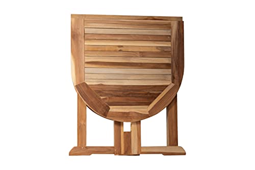 SAM Balkontisch Manoi, Teakholz massiv, klappbarer Gartentisch, 120 x 60 cm oval, Klapptisch für Balkon, Terrasse und… – Bild 5