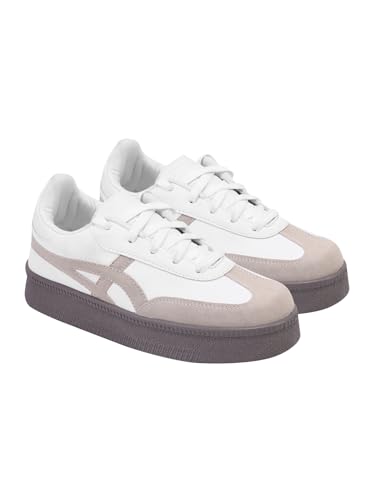 Image of Shoetopia Women's Casual Sneakers || Lace-Up Low-Top Shoes with Cushioned Sole || Trendy Daily Footwear Walking
