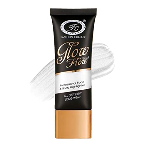 Image of FASHION COLOUR Glow with Flow Professional Face & Body Highlighter | All Day Shinny | Long Wear | Highlighter for Face & Body | Illuminating Liquid Highlighter with Dewy finish | 35ml | Shade 04