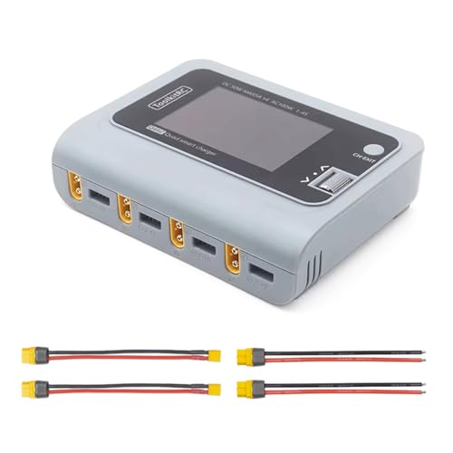 ToolkitRC Q4AC RC Battery Charger 4x50W 4 Ports 1-4S Lipo AC DC Smart Charger XT60 with XT30...