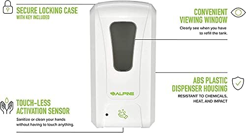 Hands-Free Smart Sanitizing Station - Alpine Automatic Touch-Free Hand Sanitizer Dispenser Drip Tray with and Sturdy Floor Stand for Commercial/Home/Office/Hotel Use, Liquid Soap Capacity 1200ml