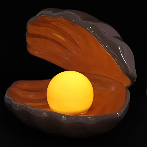 Dechous Pearl Night Light, Shell Pearl Night Light Mermaid Decoration Shell Night Lamp Christmas Night Light Shell Baby Night Light For Home Kids Room Bedroom Decor (Pink) #TOP1