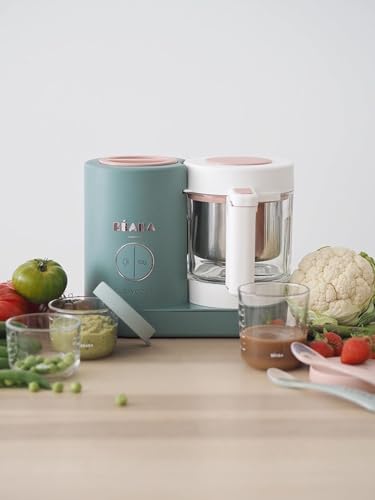 Image of Beaba Babycook Neo-6 In 1 Baby Food Processor, Blender, Steamer, Cooker & Sterilizer, Portable Baby Food Cooker, Puree Maker and Warmer (Eucalyptus)