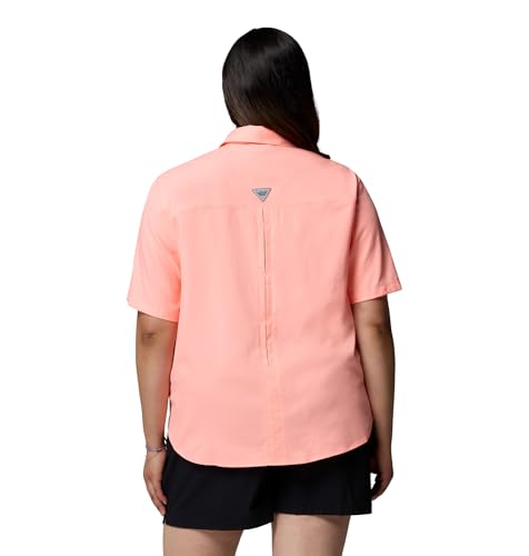 Columbia Women's PFG Castback Woven Short Sleeve, Tiki Pink, X-Large - image 6