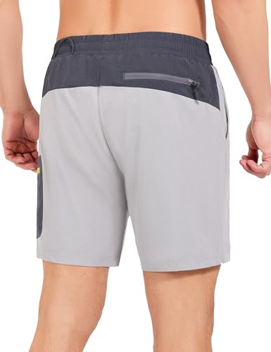 Little Donkey Andy Short masculino de corrida de 17,78 cm com forro de secagem rápida, shorts atléti
