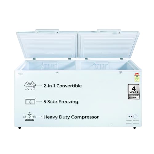 Image of Haier HFC-788DM5, 5 Star Rating Double Door Convertible Deep Freezer, 5 Side Freezing, Dual Condenser, inside metal liner with 70mm Puff thickness (White)