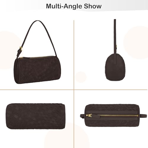 Image of Mini Woven Bag, Leather Woven Handbag with Adjustable Strap, Small Purses for Women, Top-handle Bags, Mini Evening Bag