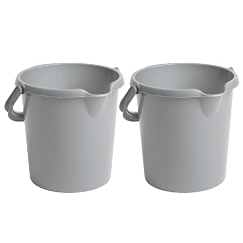 Multipurpose 10L Plastic Storage Bucket - Silver