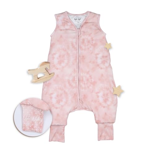 Nyte Nyte Baby - 1.0TOG Frosty Peach, 18 to 36 Months, Sleeveless Sleep Sack, Soft Baby & Toddler Sleeping Sack, Breathable Sleep Sack with Adjustable Feet Cuffs & Anti-Slip Grip