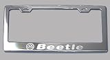 Fit Volkswagen Beetle Stainless Steel Chrome License Plate Frame with Cap