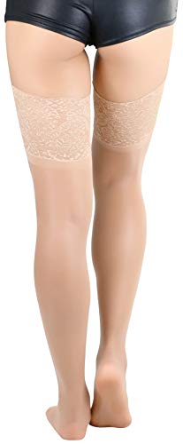 Image of ToBeInStyle Women's Thigh Highs With Smooth Silicone Lace