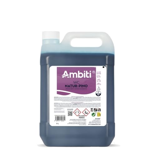 Ambiti | Natur Pino 5L | Aditivo para Depósito de Residuos Aguas Negras | Inodoros Portátiles de Autocaravanas, Caravanas y Barcos | Elimina Olores,residuos y Desinfecta | Fragancia a Pino