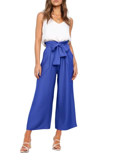 FANCYINN Damen 2 teiliges Crop Pants Set mit weitem Bein Wide Strap...