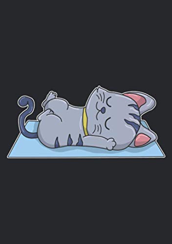 Notizbuch A5 liniert mit Softcover Design: Süße Katze auf Yogamatte: 120...