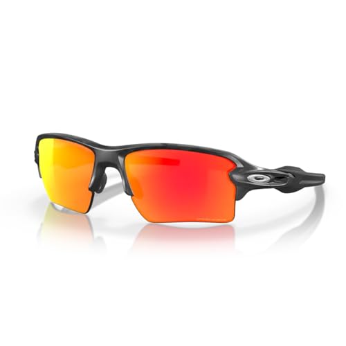 OAKLEY Flak 2.0 XL OO9188 918886 59MM Black Camo/Prizm Ruby Rectangle Sunglasses For Men+ Bundle Accessory Leash Kit, Microfiber Pouch