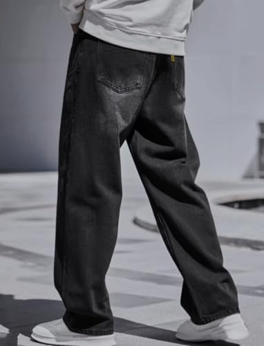 Image of JAAR Men's Baggy Fit Jeans - Loose Fit High-Rise Denim - Casual Wear Stylish Jeans for Men - Comfortable & Trendy Streetwear Look