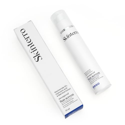 Image of Sun Defense Cream with Niacinamide 10% Hyaluronic Acid & Beet Root Extract SPF 50 PA+++ Sweatproof Lightweight Face Sunscreen for Oily & Combination Skin Daily UV Protection 50 ml