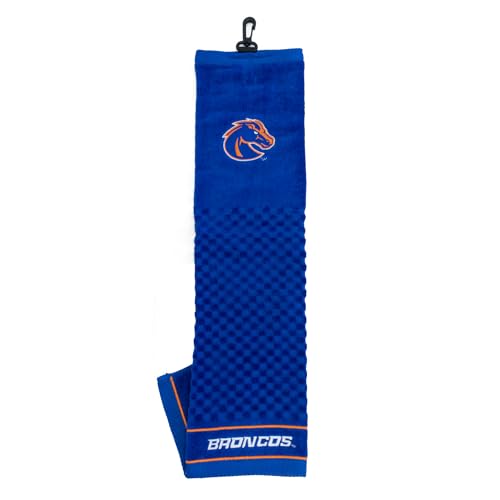 Image of Team Golf NCAA Boise State Broncos Embroidered Golf Towel Embroidered Golf Towel, Checkered Scrubber Design, Embroidered Logo