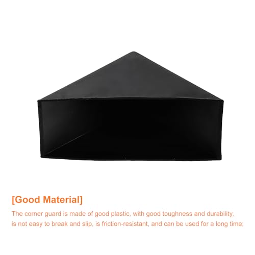 Image of uxcell 8Pcs Plastic Corner Protectors 36x95mm Right Angle Shape Glass Corner Guards Cushion for Corner Protection of Glass, Mirror, Tile, Black