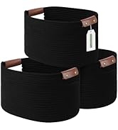 ECDYQXVU Cotton Rope Storage Baskets,15x10x9 in,Collapsible Storage Bins, Decorative Woven Basket...