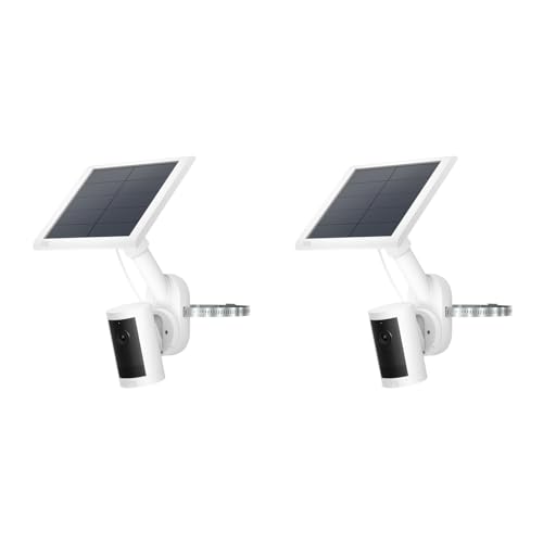 Ring Outdoor Camera Plus Solar Kit | Wireless DIY Install | Outdoor Solar Security Camera | Retinal 2K Video | 30-day free trial of Ring Protect Plan | White 2 pack