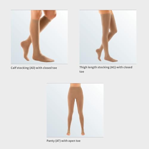 medi - Duomed, CCL2, Compression Stockings Below Knee, Open Toe, Beige, Size Universal, for Varicose Veins, Pregnancy, Circulation Support