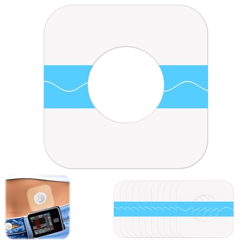 LiangMai 20 Piezas Parches Insulina, Apertura Central Compatible Insulina, Transparente Parches CGM sin Pegamento en el Centro, Adhesivos Protector para el Medidor de Glucosa, Agradable a La Piel