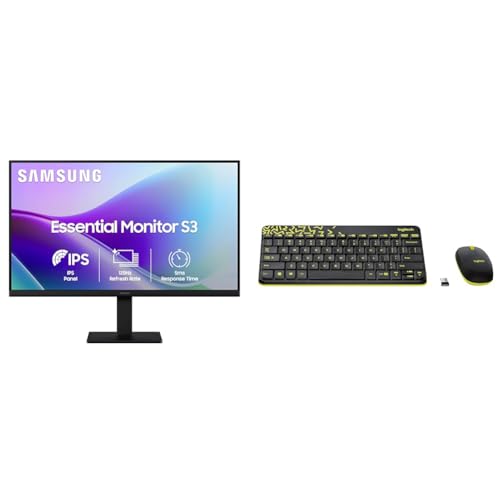 Image of Samsung 24 inch 120hz Flat Monitor|IPS Panel|FHD 1080p (1920 x 1080)|120 Hz|5 ms|Dual HDMI Ports (2EA)|Super Slim Borderless Design|Game Mode + Logitech MK240 Nano Wireless Keyboard and Mouse Combo