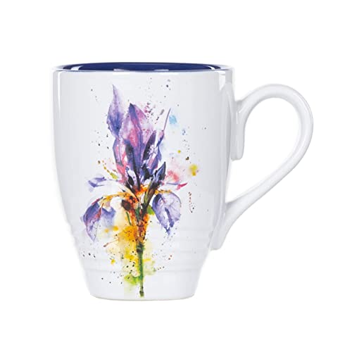 DEMDACO Stoneware Watercolor Iris Flower Mug by Dean Crouser - Garden-Themed Decorative Mug for a Hot Beverage - Glossy Ceramic - Floral Pattern - Microwave & Dishwasher-Safe DEMDACO Stoneware Watercolor Iris Flower Mug by Dean Crouser - Garden-Themed Decorative Mug for a Hot Beverage - Glossy Ceramic - Floral Pattern - Microwave & Dishwasher-Safe