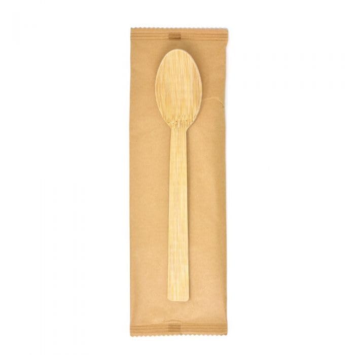 NatureZway Pro presents 50-Pack of Individually Wrapped Bamboo Disposable Spoons: Restaurant Grade Quality, Plant-Based, Heavy Duty - Elevate Your Dining Experience with Sustainable Utensils